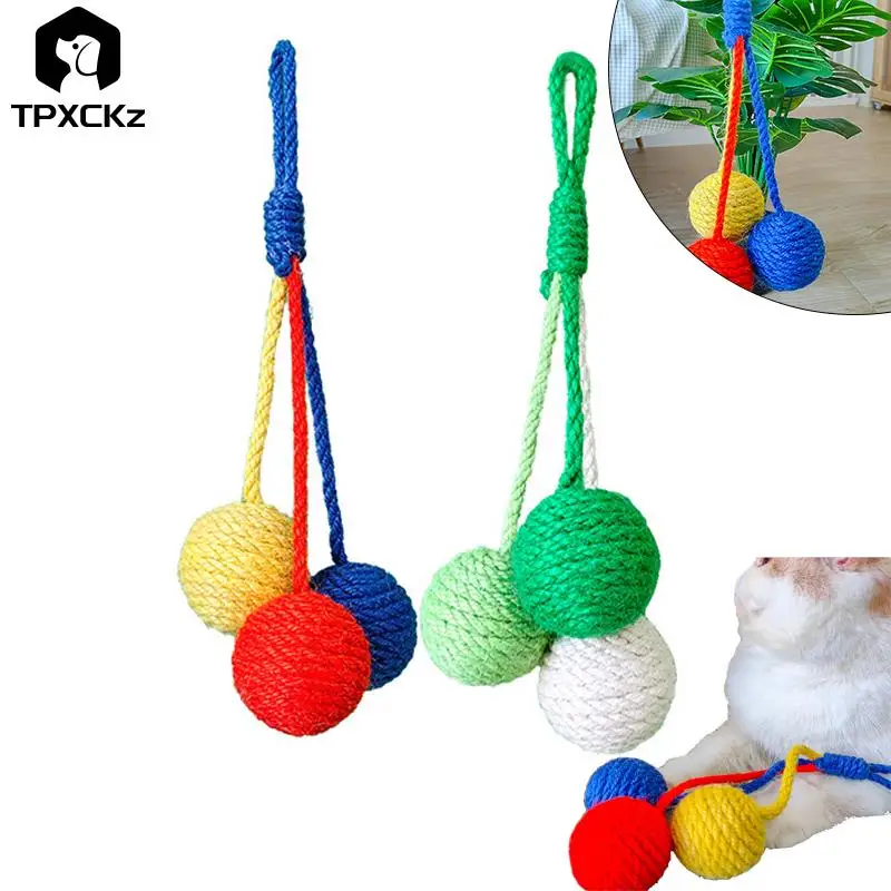 

Забавный яркий Подвесной Настенный кошачий мят, сизальный когтеточный мяч 3 в 1, тренировочные игрушки для кошек, товары для домашних животных