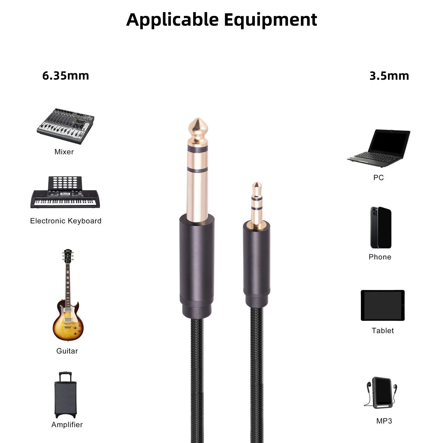 

New metal-shell gold-plated head 3.5mm revolution 6.35mm public stereo mobile phone power amplifier tuning platform audio line