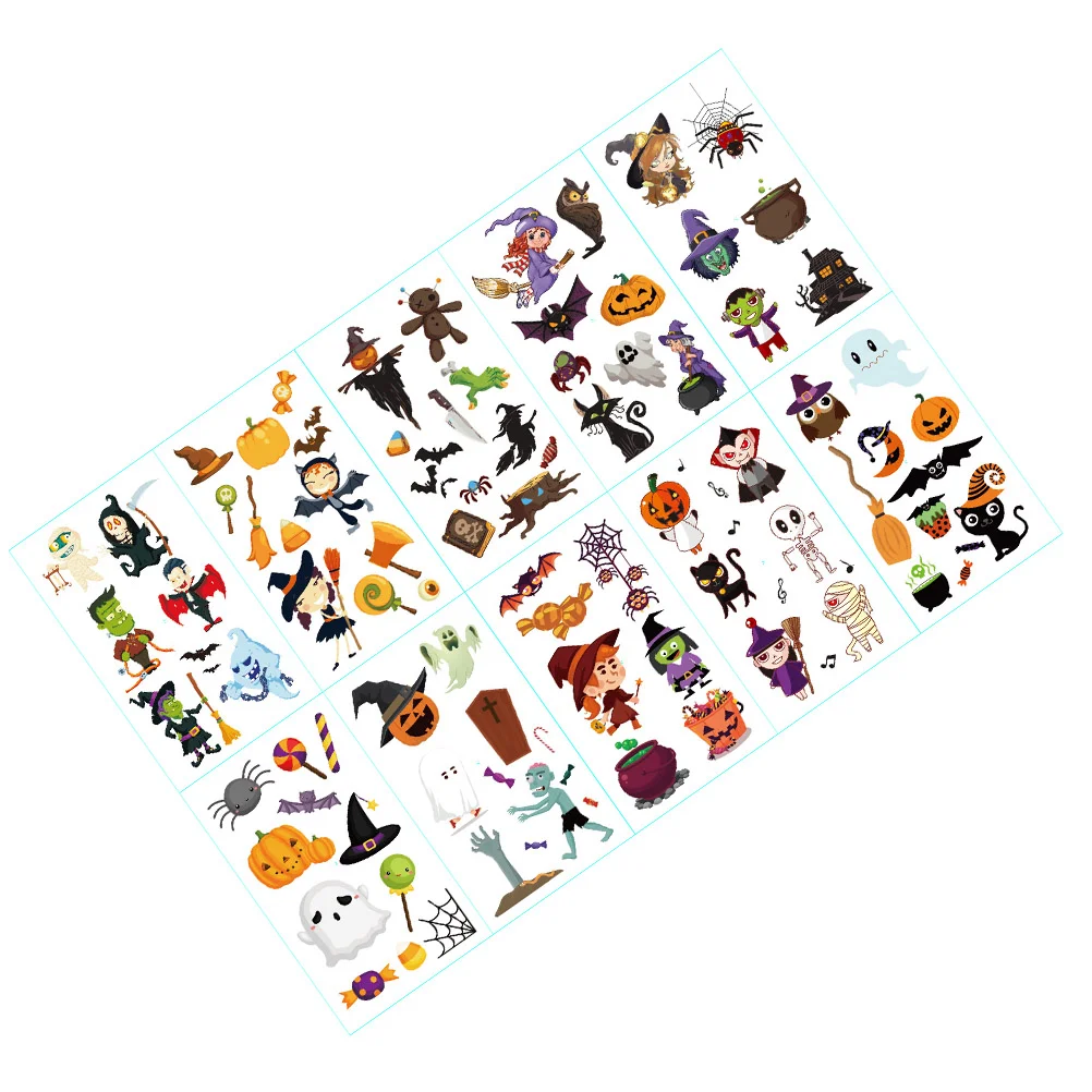 

Stickerstemporary Partypumpkin Gifts Goodiekids Theme Bags Favors Ghost Witch Children Fake Filler Cartoon Decorations Decals