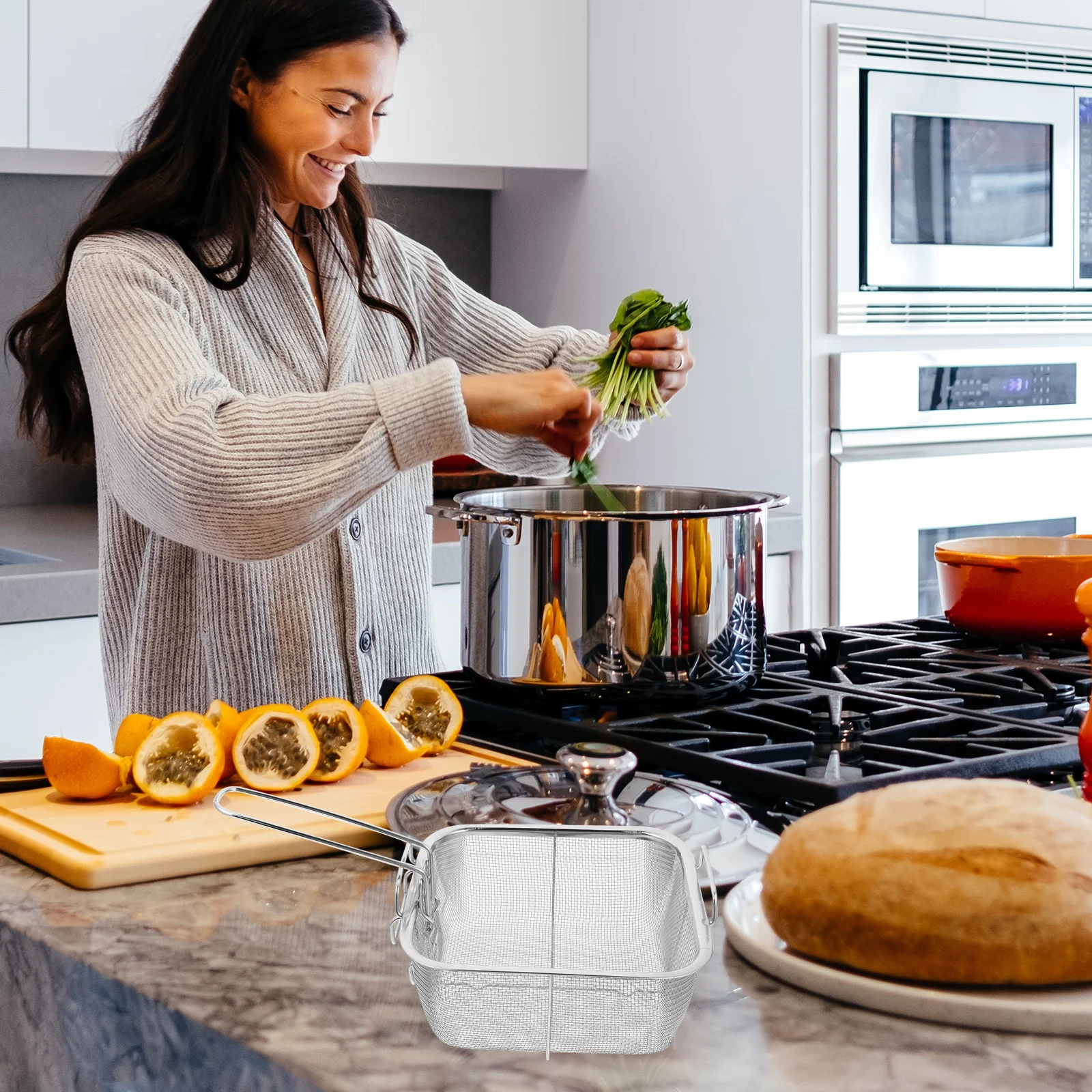 Корзина для фритюрницы скиммер со складной ручкой кухонная сковорода жарки