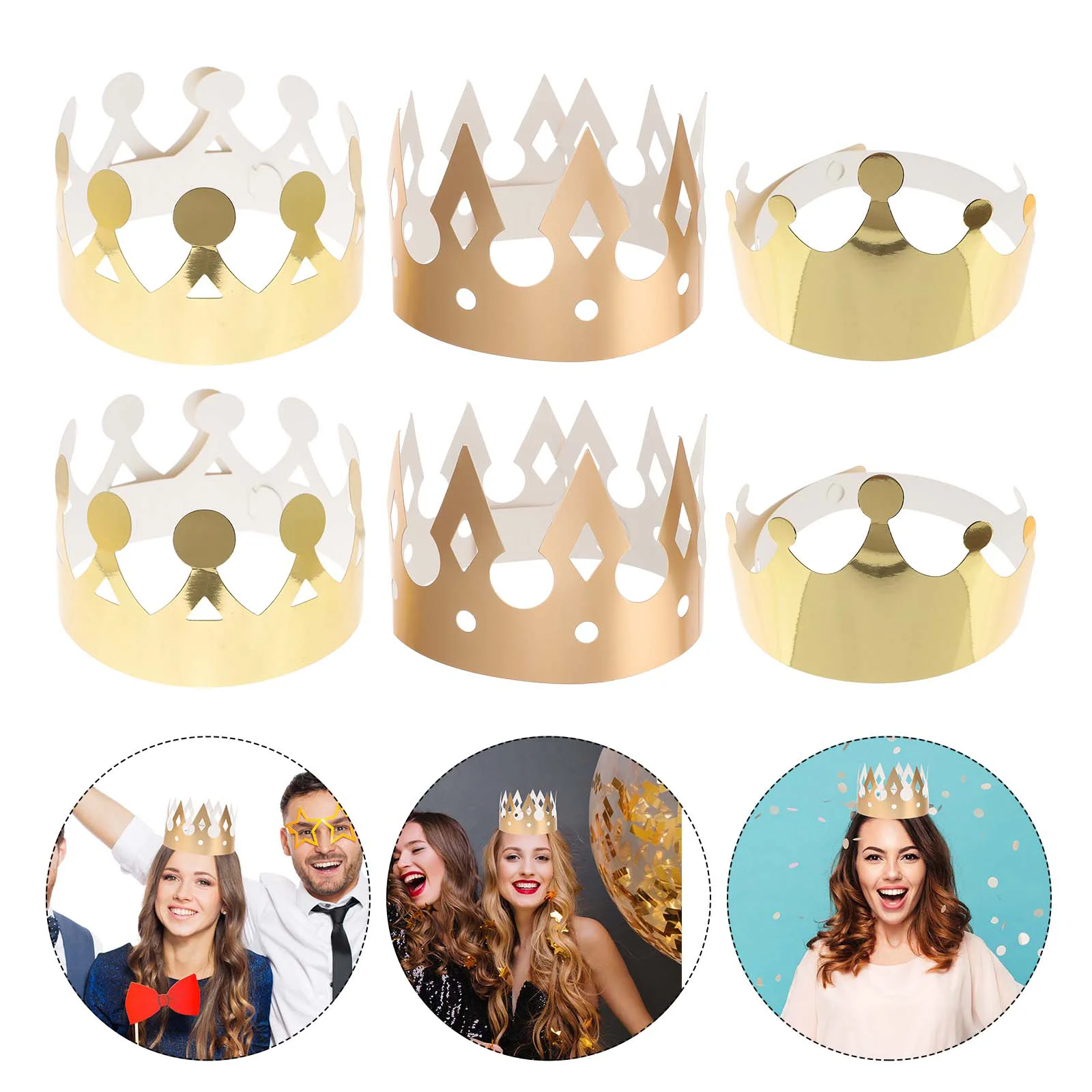 

Hats Birthday Partykidspaper Gold Hat Caps Golden Cone Decorative Cap Adults King Classroom Dress Fancy Headband First Pom