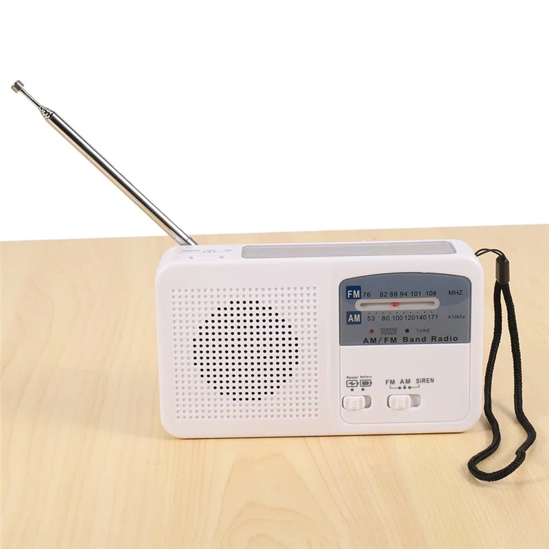 

3X Emergency Radio with Solar and Hand Crank Self Powered, Battery USB Recharging FM/AM Radio