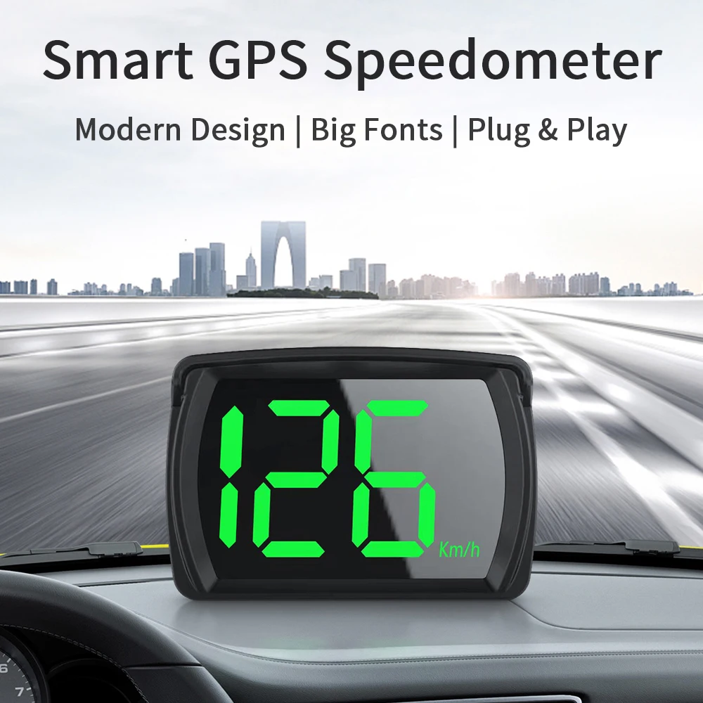 

Big Font Plug and Play GPS Car Accessories Head-Up Display Car HUD For Car Truck Bus 2.8 Inch KMH Digital Speedometer