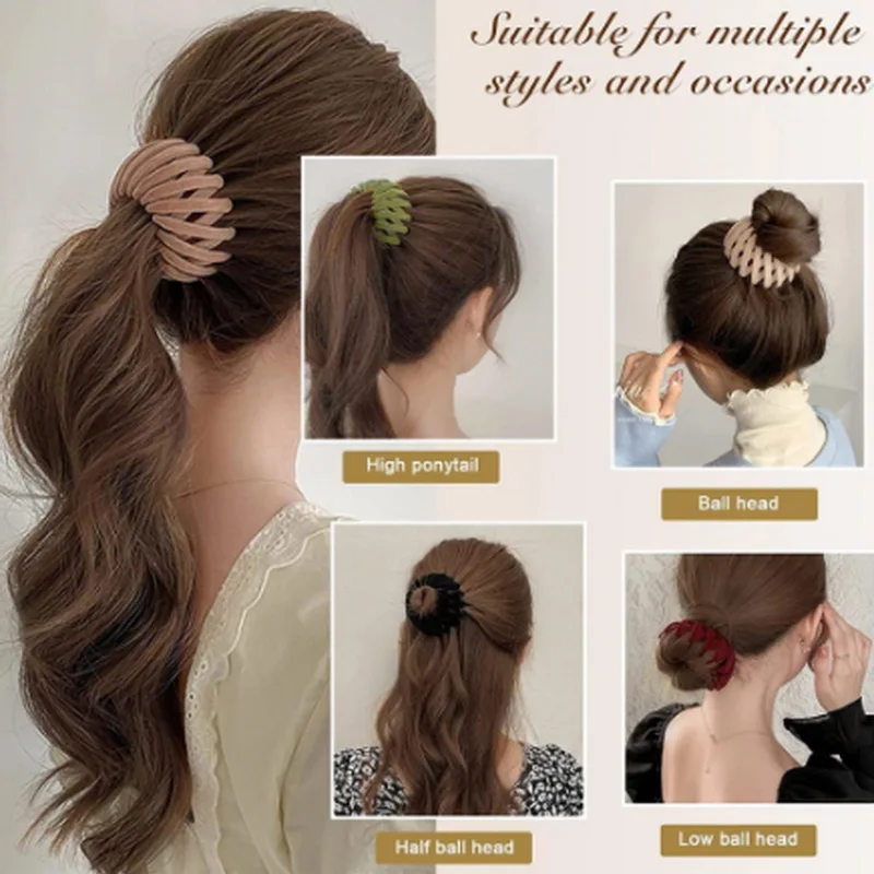 2023 fashion bird nest hair clip for women magic hairclip  bun hair claw Bird Ponytail hairpin Nest Expanding Hair Accessories