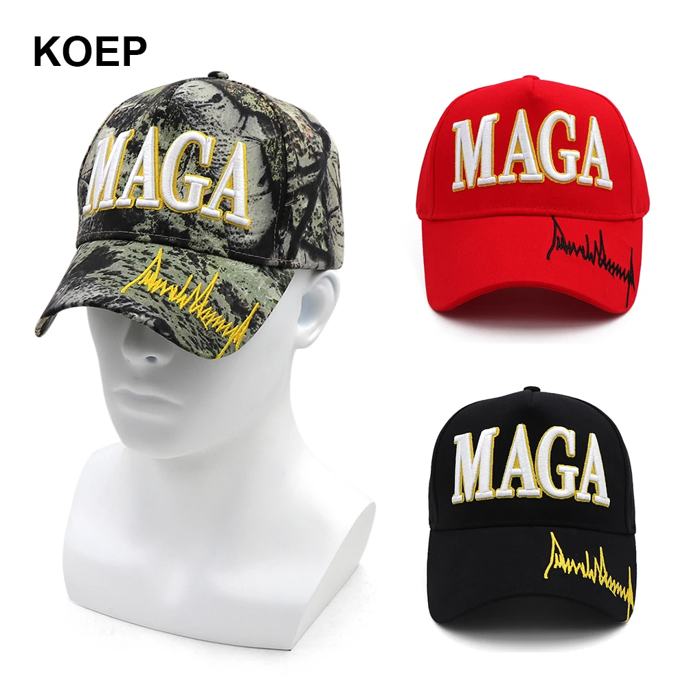 

New Donald Trump 2024 Cap USA Flag Baseball Caps MAGA Trump Signature Snapback President Hat 3D Embroidery Drop Shipping