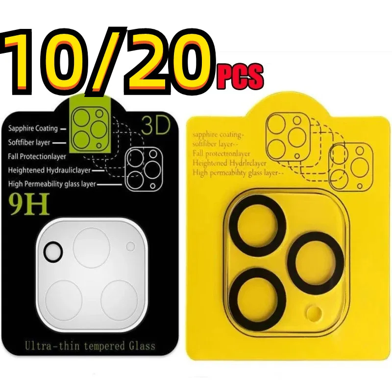 10/20pcs 9D Camera Lens Protector Glass Cover On For iPhone 11 12 13 14 Pro Max Full Cover Phone Lens Screen protector Film