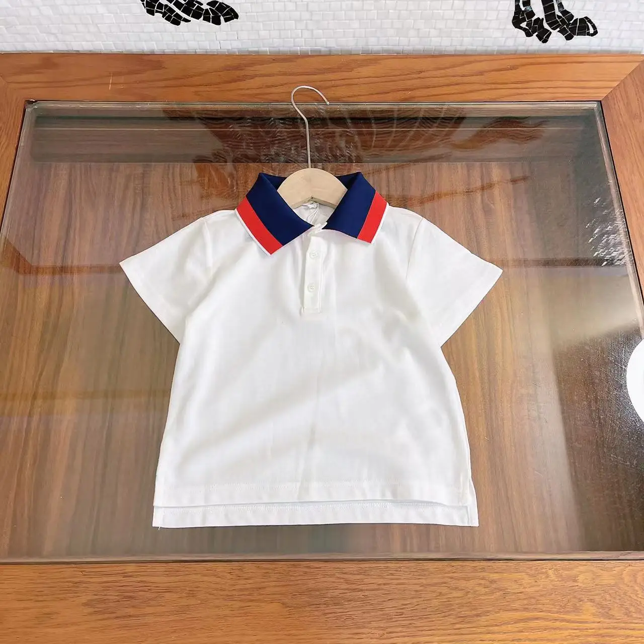 

High-end customized 2022 children's lapel simple casual top