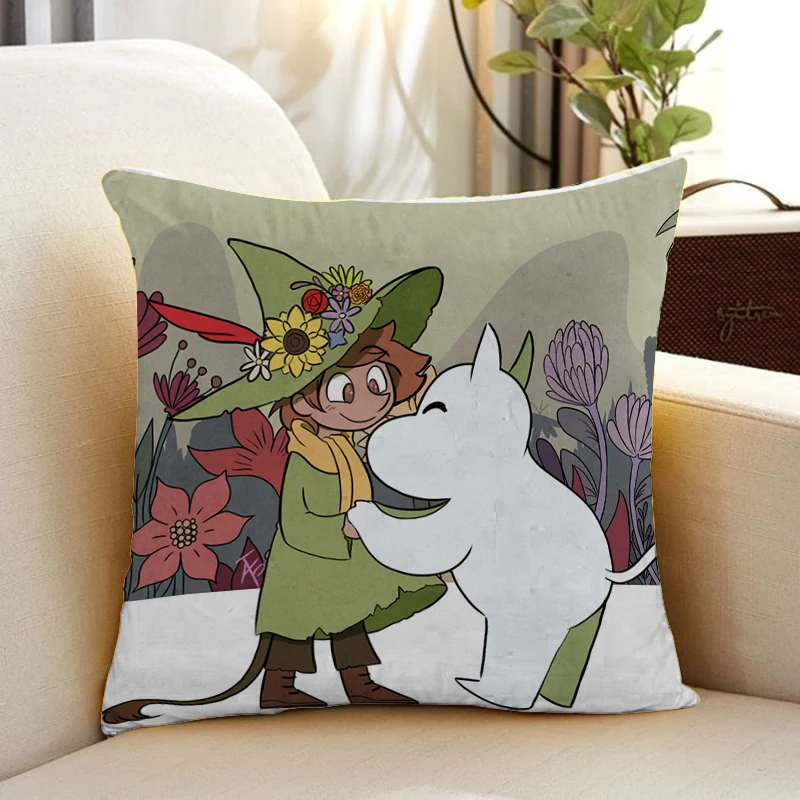 

Decorative Pillows for Bed Hippo Moomines Pillowcase Pillow Hugs 45x45 Cushions Covers Cushion Cover Sofa Anime Throw Home Decor