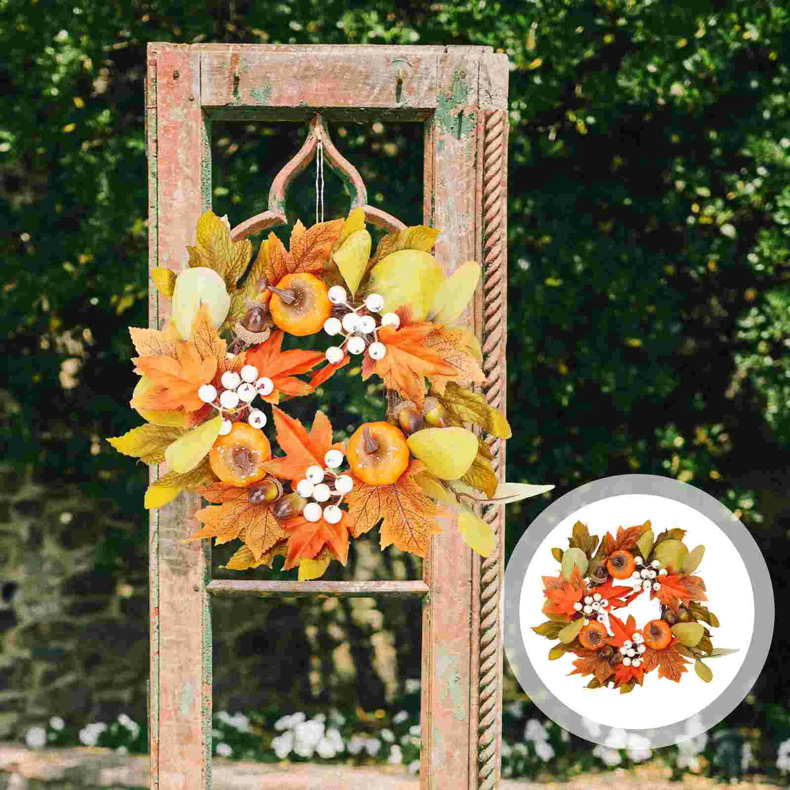 

1Pc Artificial Pinecone Wreath Hanging Wreath Thanksgiving Garland Thanksgiving