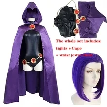 Anime Teen Titans Crow Back Head Purple Short Straight Hair Cosplay Wigs Heat Resistant Synthetic Wig for Halloween Headdress