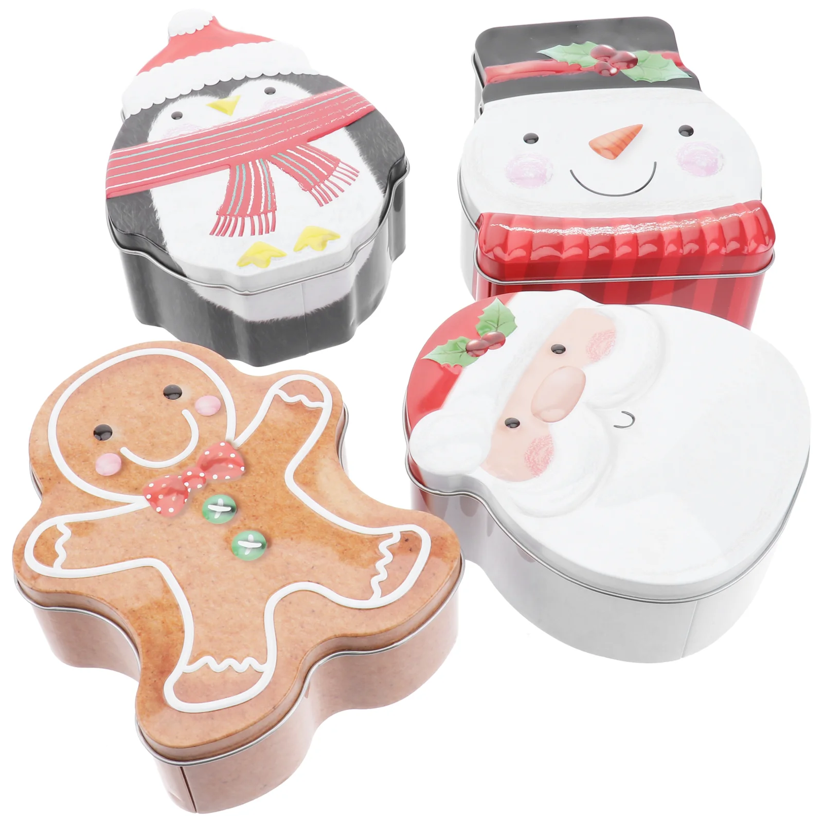 

Christmas Cookie Box Gift Tin Candy Containers Container Emptyboxes Storage Tins Present Tinplate Package Decorative Giving