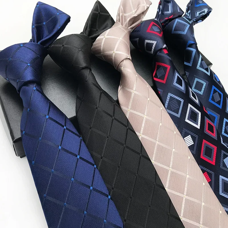 

direct supply 2023 new polyester jacquard fashion plaid tie formal tie for man