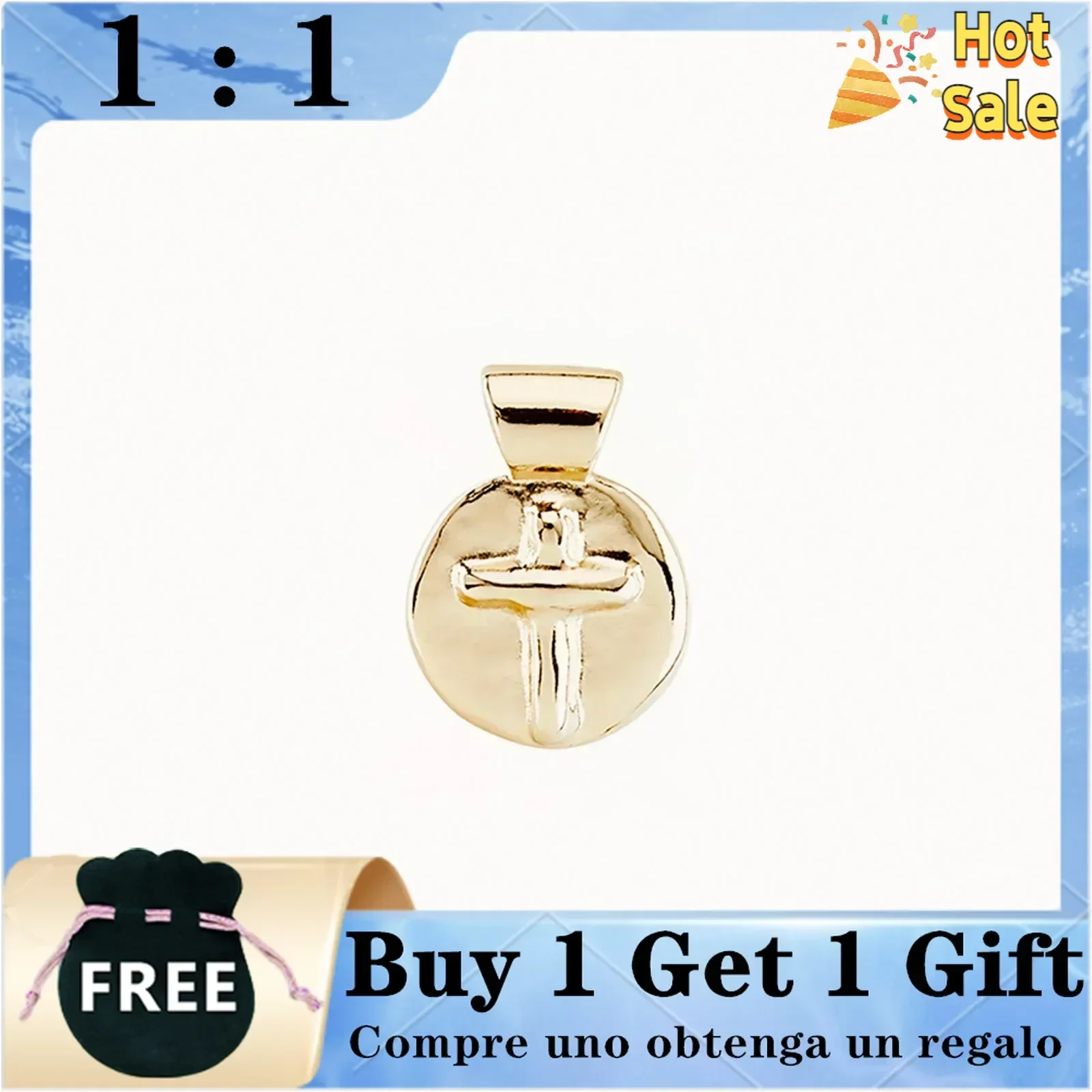 UNOde50-14K Ouro roдаada Cruz жесы для женщин DIY pengte Pulseira Colar Anel аксессуары презентации