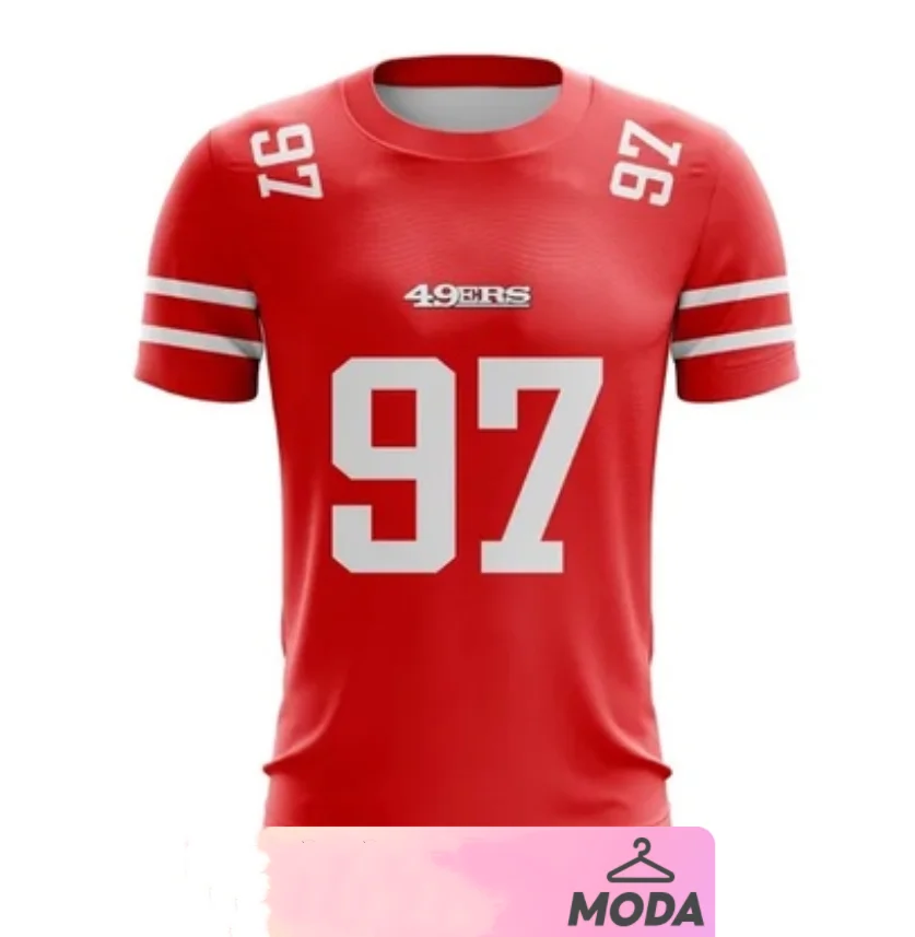 

Hot Selling Summer San Francisco 49ERS Round Neck Short Sleeved Men Outdoor Sports Casual Quick Drying Breathable Large T-Shirt