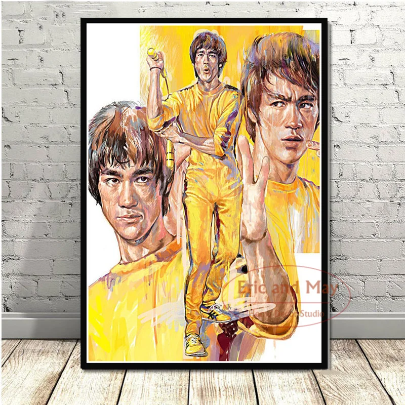 Плакаты и принты из китайского фильма звезда актер Брюс Ли кунг-фу настенные