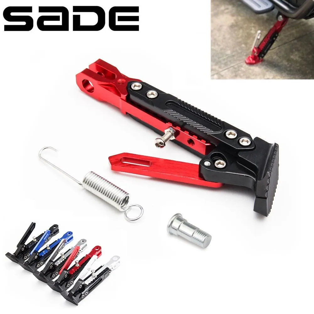 

Motorcycle Stand CNC Aluminum Adjustable height in six gears Side Stand Adjustable High Support Modified Scooter Side Stand