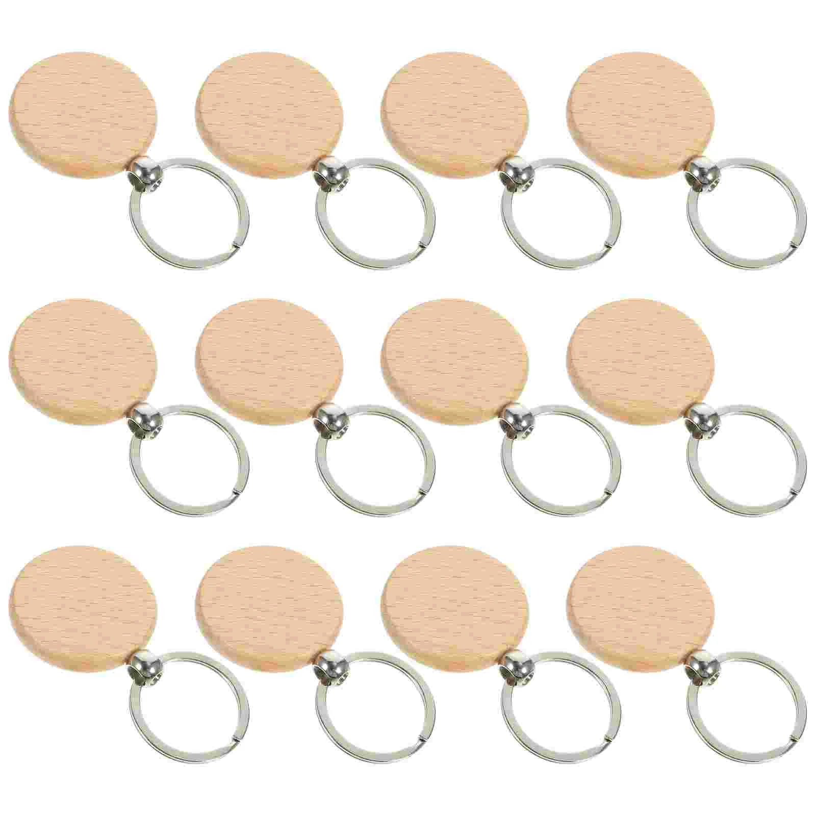 

20 Pcs Key Rings Engravable Wood Keychain Blank Hanging Blanks Keychains Beech Aesthetic