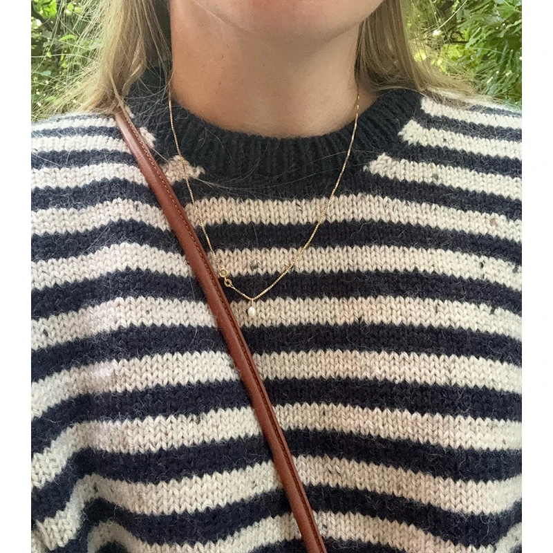 Вязаный свитер в полоску зимние женские повседневные мягкие свободные топы с