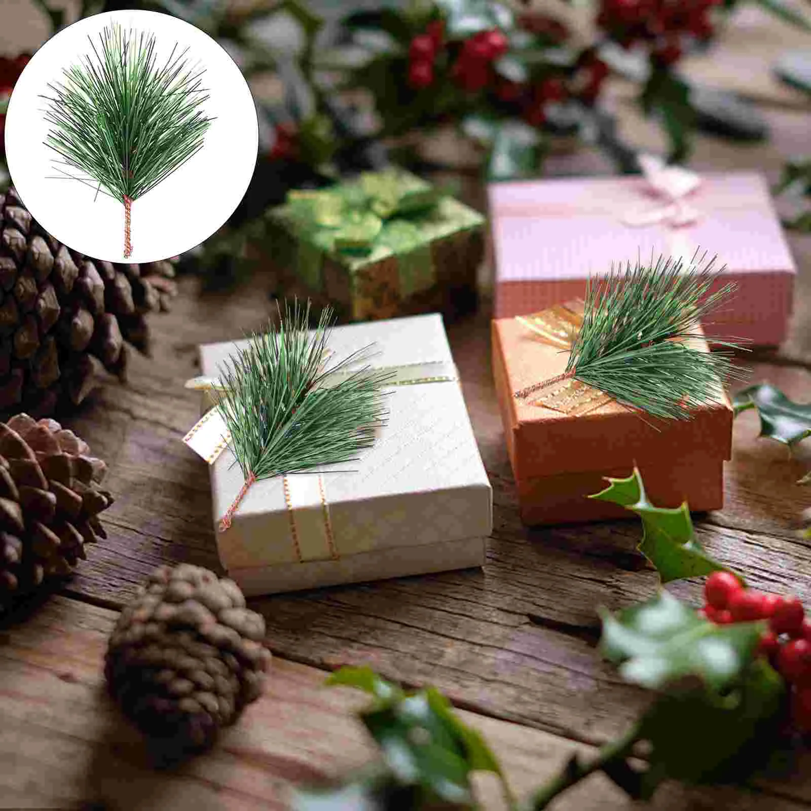 

Christmas Artificial Pine Branch Faux Plants Christmas Crafts Needles Picks Simulation Christmas Pine Branches Decors
