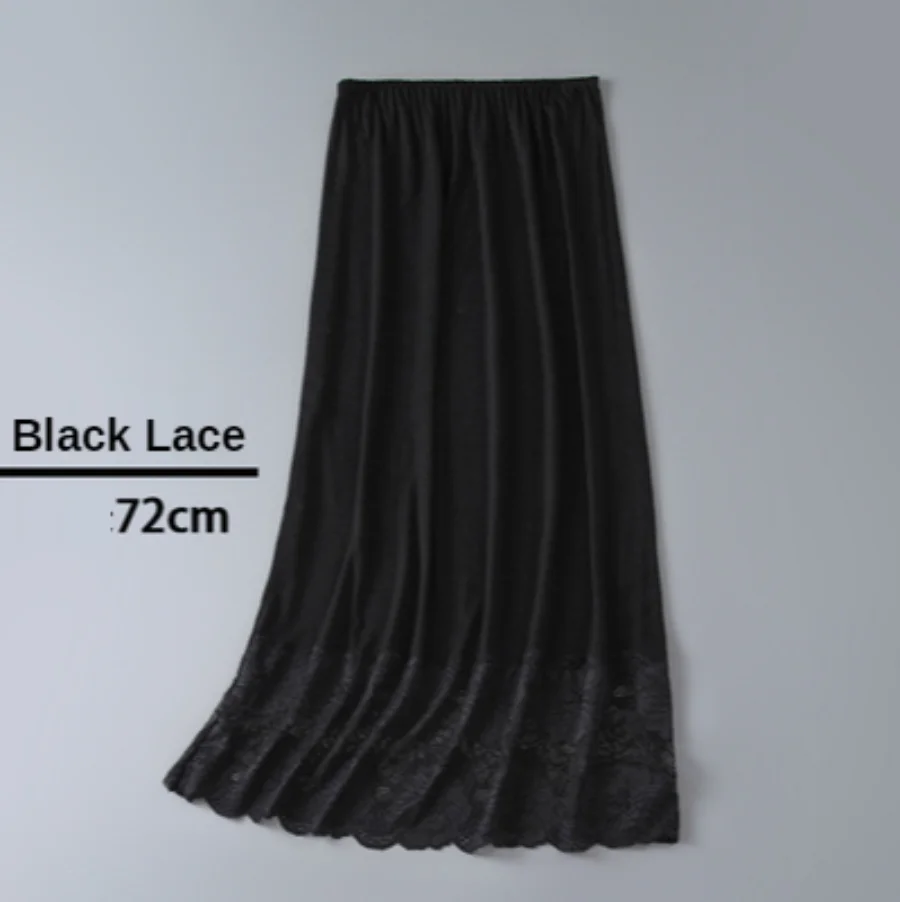 Fashion Womens Girls Modal Half Slips Underskirt Basic Soft Lace Trim Petticoat Underdress Intimates Safety Skirt Underwear