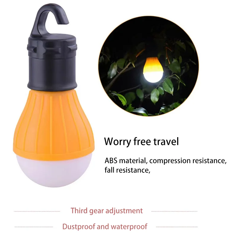 Набор из 2 переносных светильников для кемпинга, водонепроницаемых, подвешиваемых на открытом воздухе для аварийного освещения, мягких светодиодных палаток, ламп для рыбалки и походов.