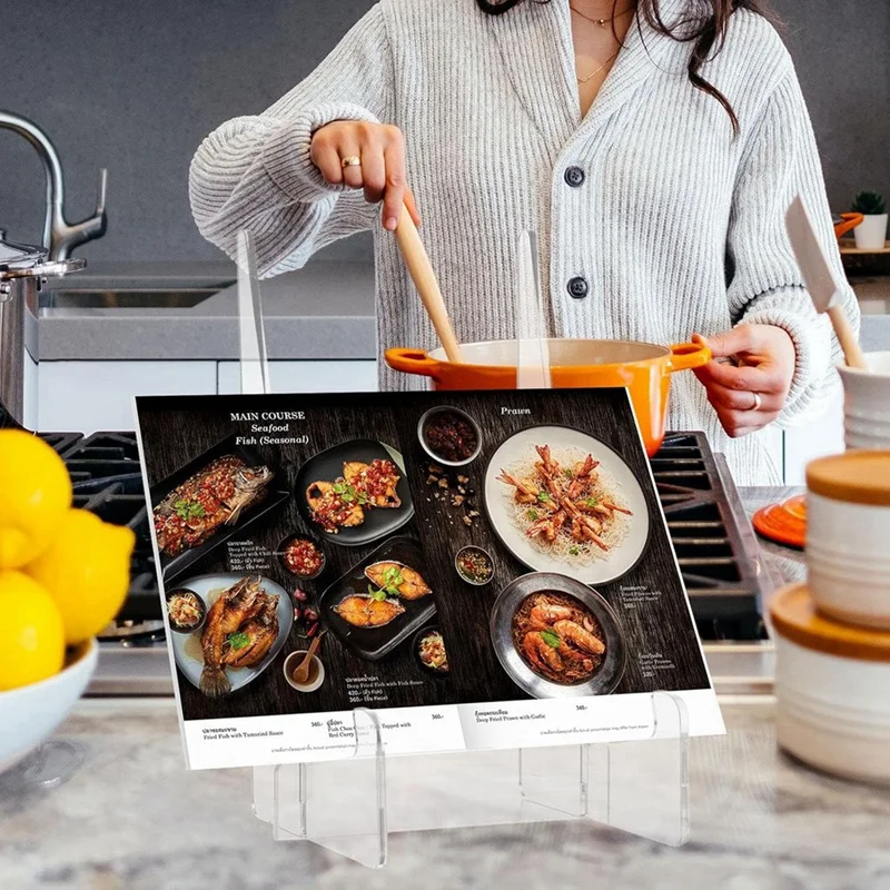 Акриловый держатель для книжки настольный рецептов кухонной стойки