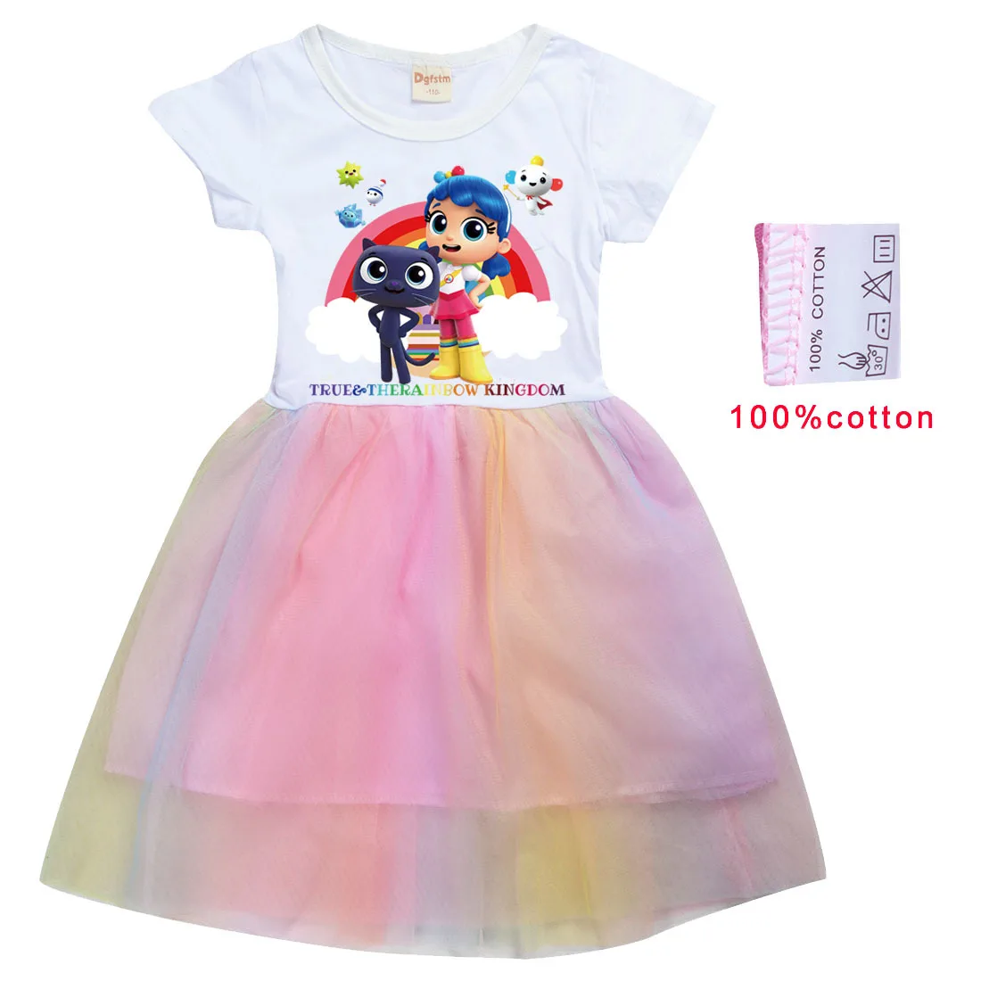 

New True and The Rainbow Kingdom Clothes Kids Bartleby Cat Figure Baby Girls Princess Dress Children Fancy Wedding Party Outfits