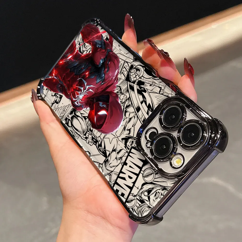 Роскошный силиконовый чехол Iron Spider Man Captain America для iPhone 17E, 17, 16 Pro, 15, 14, 13, 12, 11 Pro Max, 17 Air, 16 E Plus (art.: 3920d94fa18e2) - 3920d94fa18e2