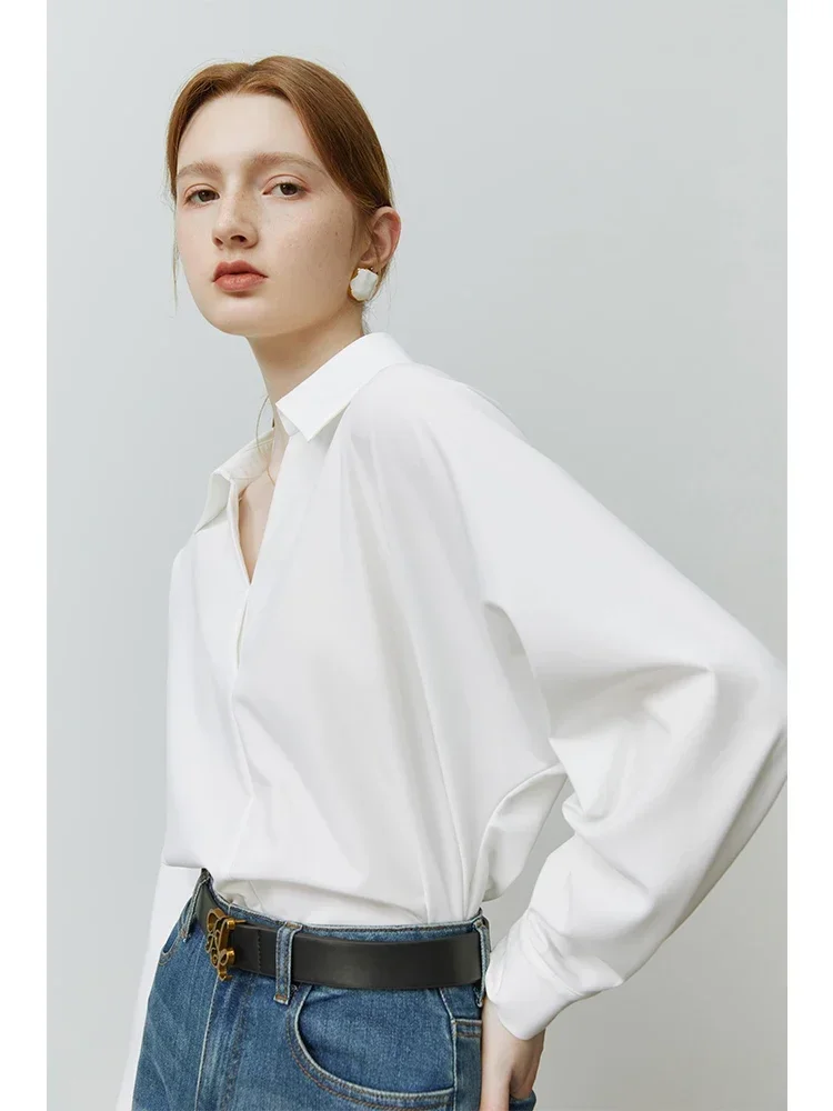 Блузка Женская Осенняя с V-образным вырезом и длинным рукавом