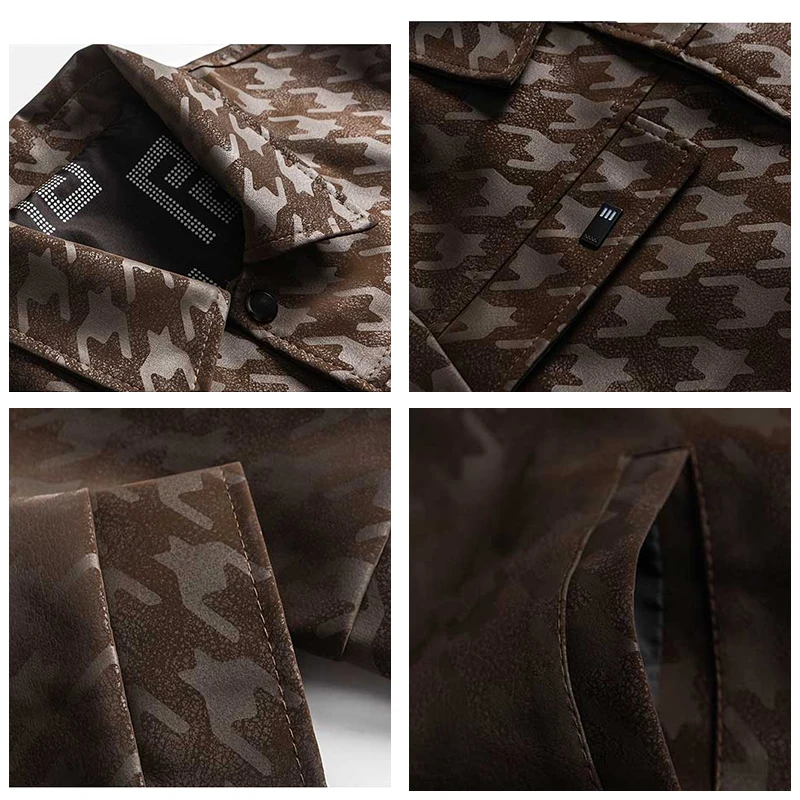 Осень Зима На открытом воздухе Мужские клетчатые свободные топы с большими