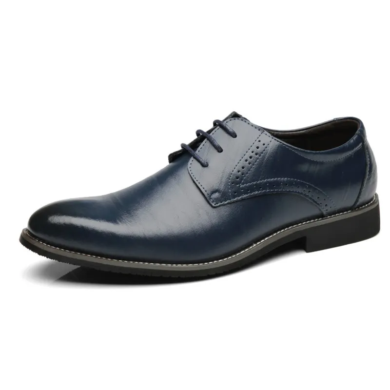 

Туфли мужские из лакированной кожи, на шнуровке, заостренный носок, дышащие, деловой стиль, Повседневная Свадебная обувь, оксфорды
