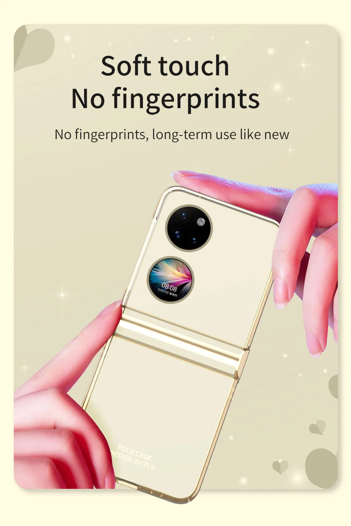 Clear Hinge Funda Fold Case For Huawei P50 Pocket Electroplating Transparent Hard Cover 360 Fully Protected Case