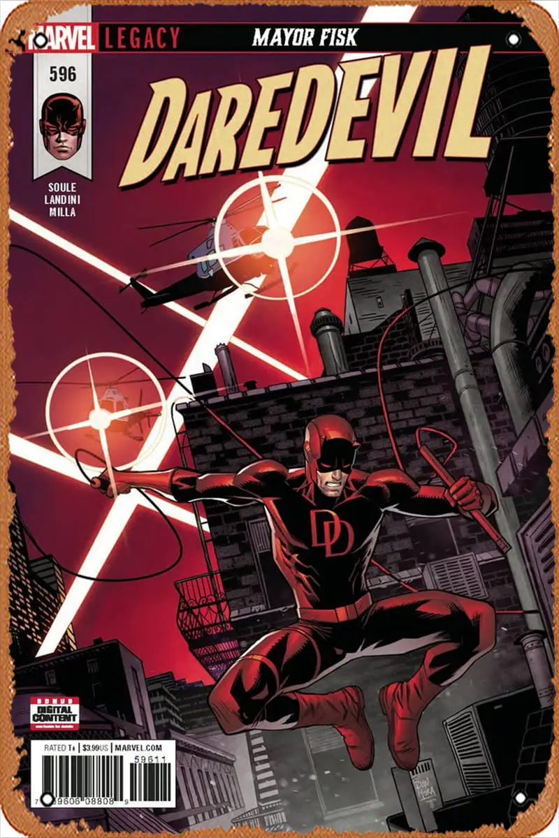 Металлическая банка в стиле ретро с рисунком из мультфильма - комиксы Daredevil 596 NM