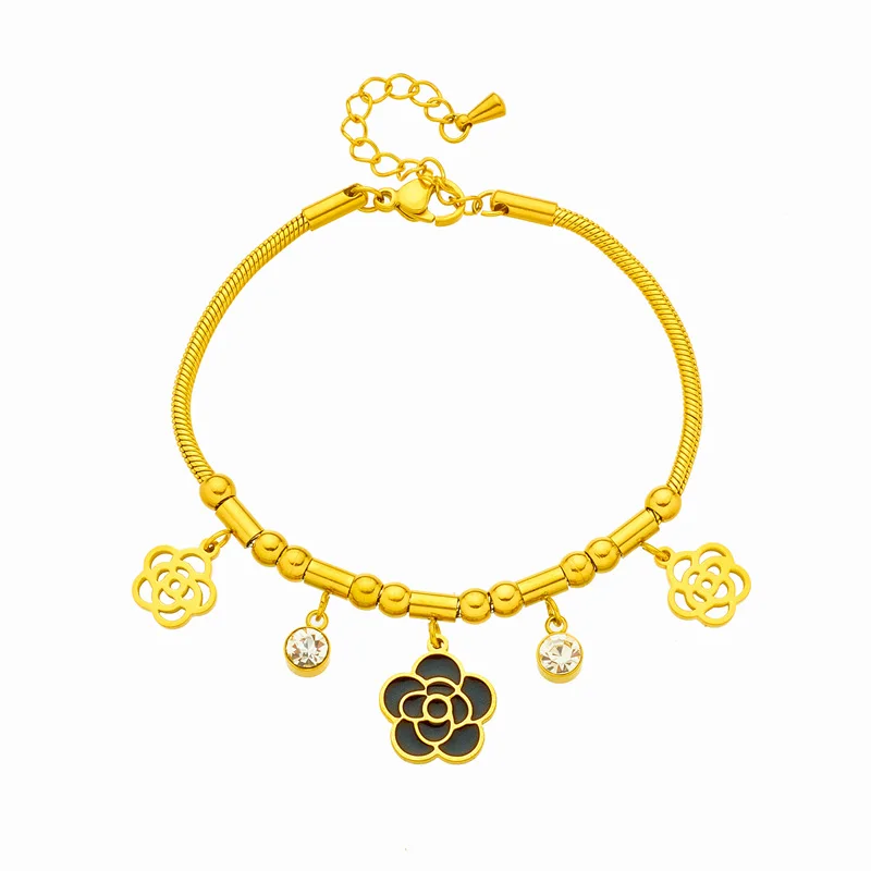 1 шт. изысканный полый цветок модный роскошный браслет из нержавеющей стали