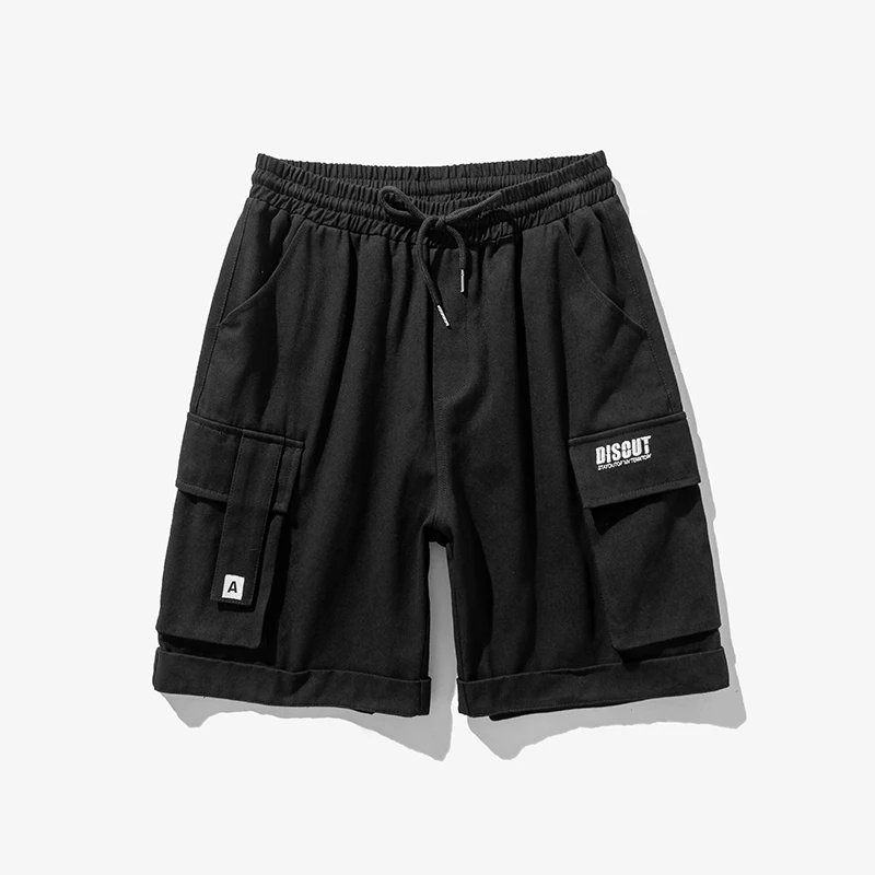 Шорты-карго мужские с завязкой модные штаны до колена хлопок цвет хаки рабочая