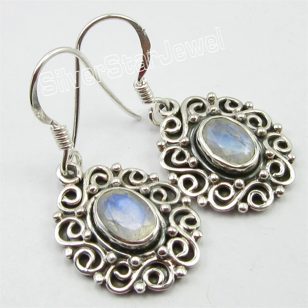 

Many Color Semi-precious Stone Shining Classic Earrings 1.3"