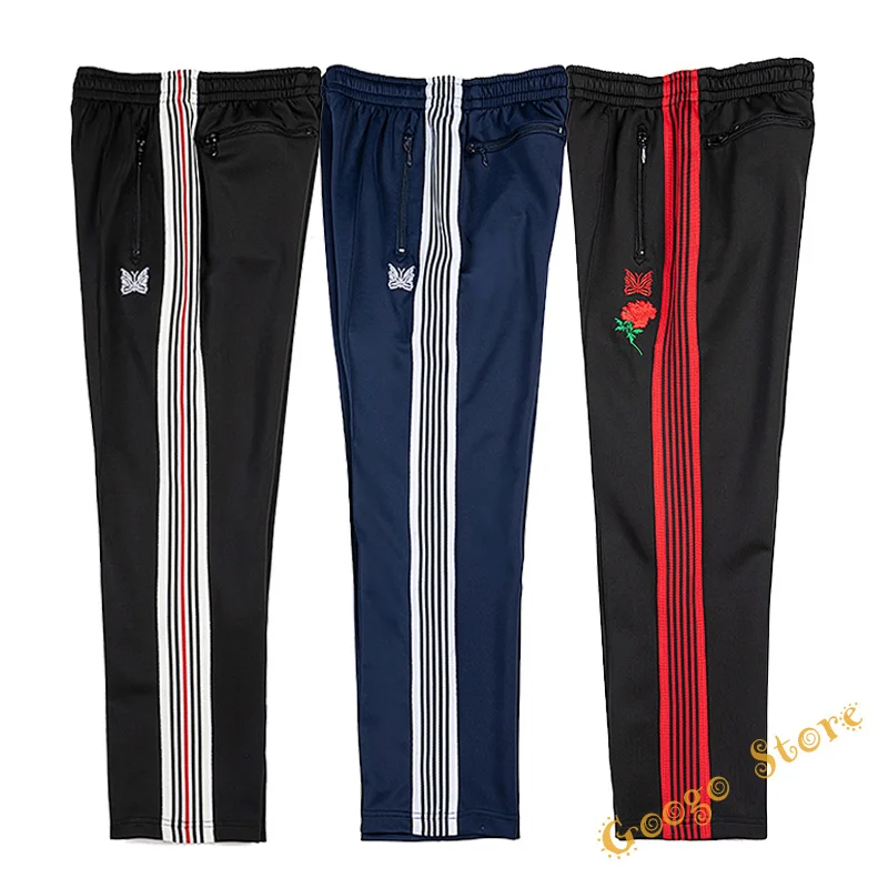 

Брюки с вышивкой «бабочка» для мужчин и женщин, спортивные штаны на завязках, на молнии, с карманами, повседневные универсальные