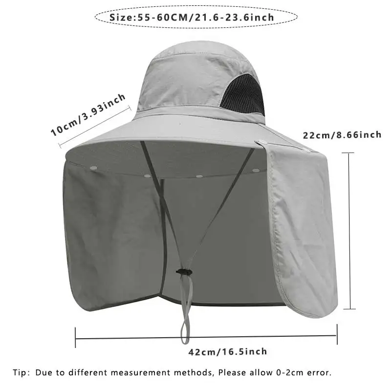 Панама мужская с шалью водонепроницаемая шляпа от солнца широкими полями 10 см