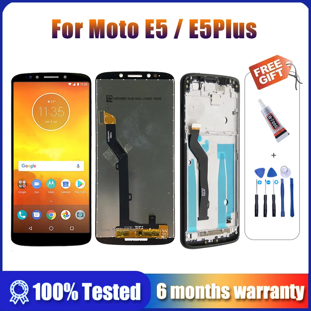 Оригинальный ЖК-дисплей 5,7 дюйма для Motorola moto E5 XT1944, ЖК-дисплей с сенсорным экраном и дигитайзером в сборе, замена для Moto E5 Plus, ЖК-дисплей 6,0 дюйма