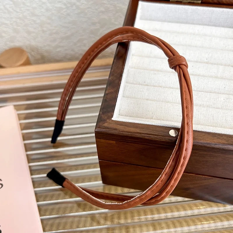 Новинка винтажная повязка на голову с узлом тонкая крученая для волос из