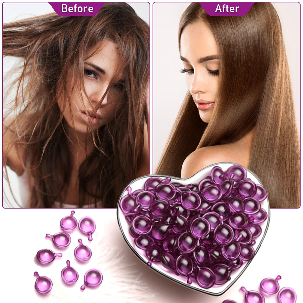 

5/20/40pc Hair Vitamin Capsule Keratin Oil Smooth Silky Hair Serum Moroccan Oil Anti Hair Loss Repair Damaged Hair Essential Oil