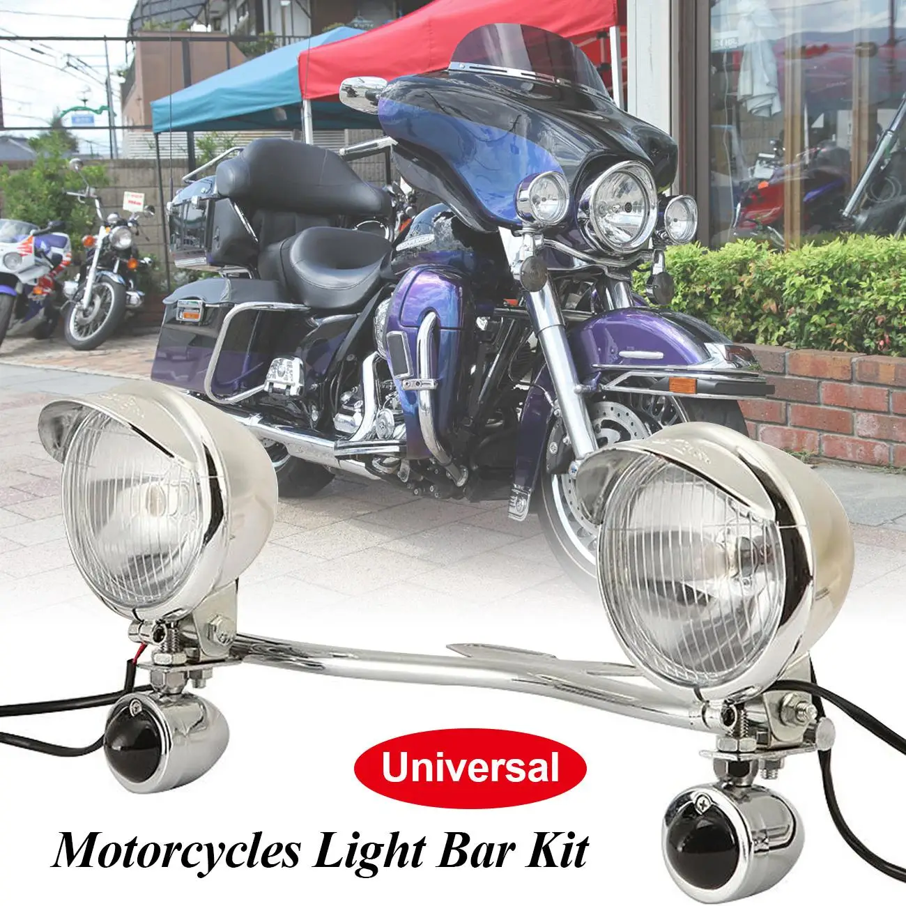 12V Universal Motorcycle Headlight Passing Fog Light Lamp Front Mounts Holder For Honda/Yamaha/Kawasaki/Suzuki/Triump/Cafe/Racer
