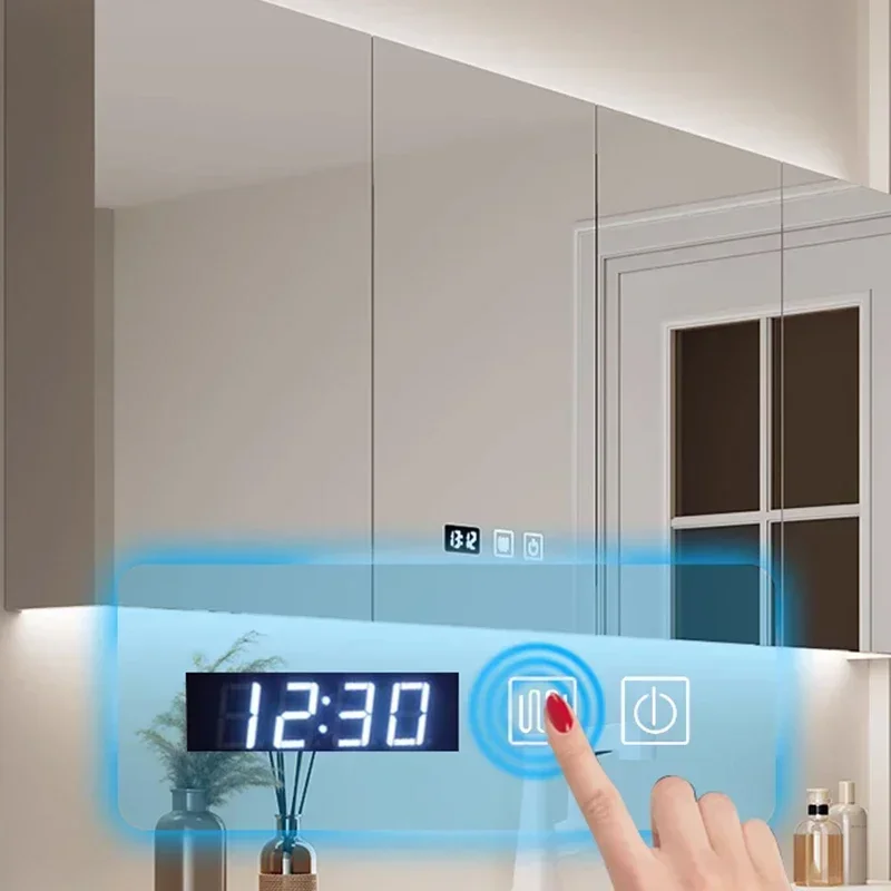 Шкаф для хранения в ванной комнате зеркало с двойной раковиной напольные