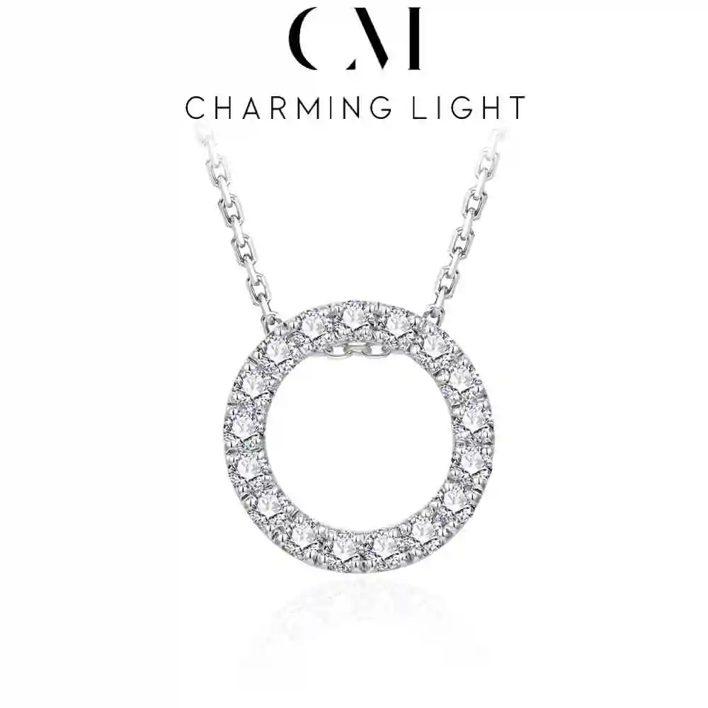 CHARMING Роскошное ожерелье из стерлингового серебра 925 пробы с муассанитом и