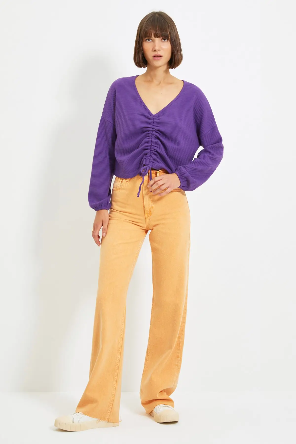 

Trendyol Shirred Knitted Blouse TWOAW22BZ0463