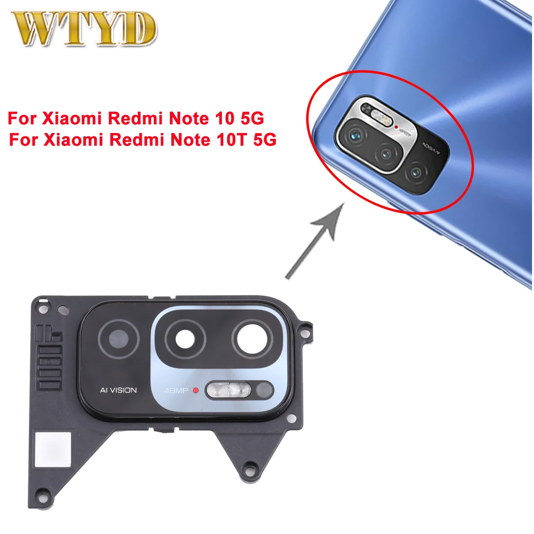 Крышка объектива камеры для Xiaomi Redmi Note 10 5G 10T M2103K19G задняя камера гибкий кабель