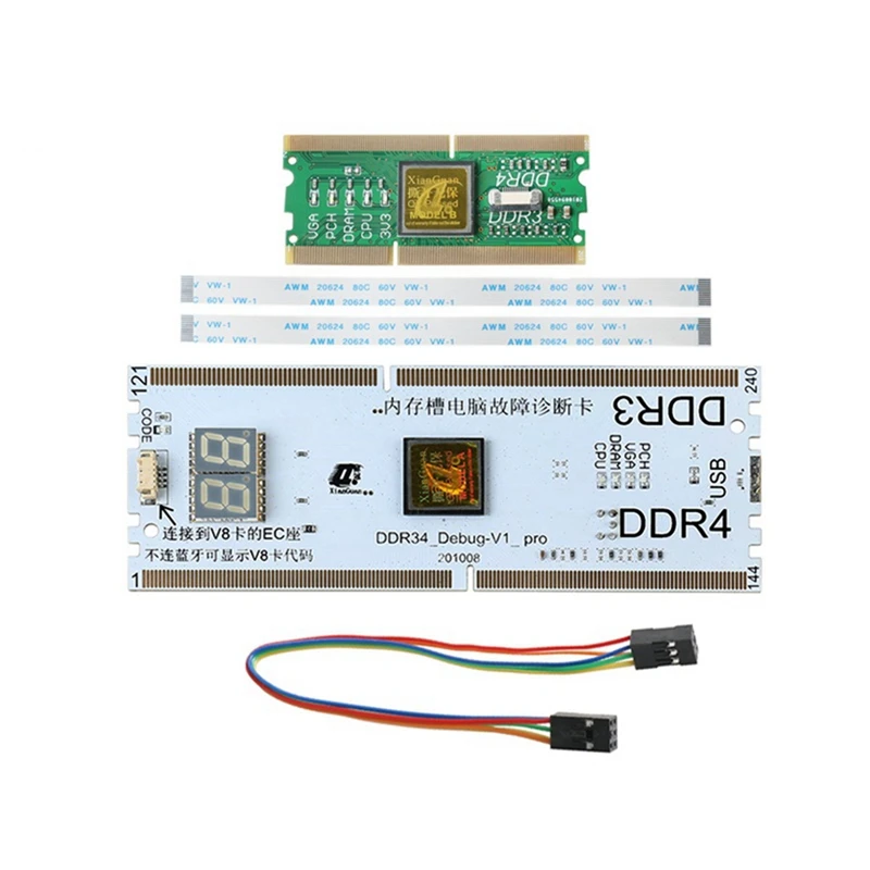 

Диагностический анализатор материнской платы для ноутбука/настольного компьютера, слот памяти DDR3/DDR4, Тестовая карта для ремонта DDR3/4
