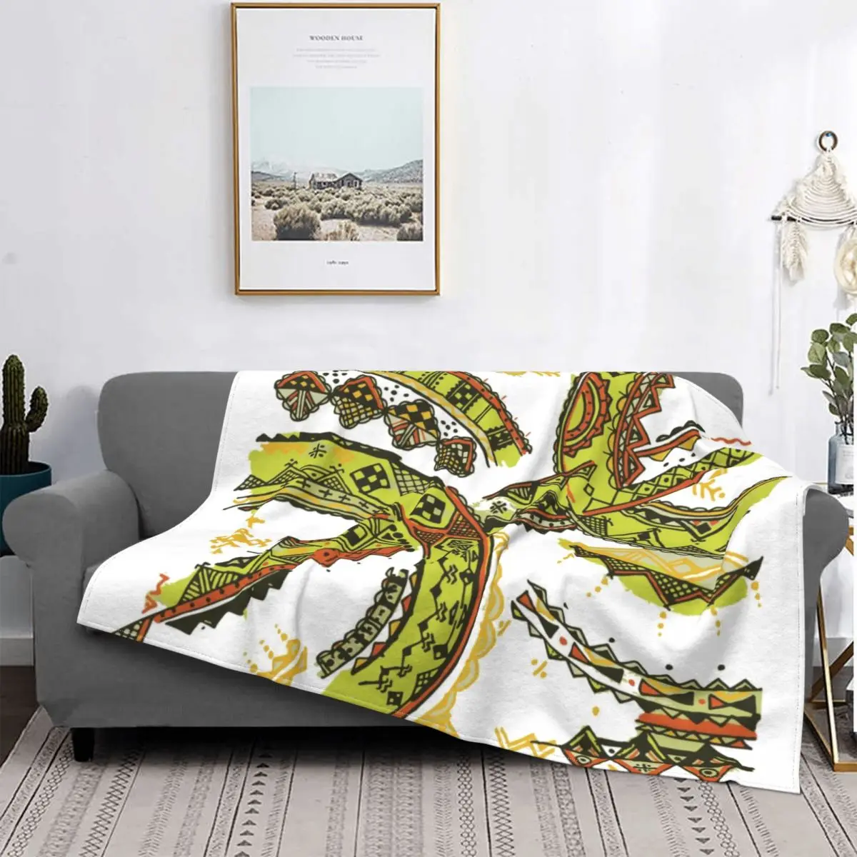 

Ultra-Soft Fleece Z Amazigh Throw Blanket Warm Flannel Berber Boho Blankets for Bedroom Office Sofa Bedspreads