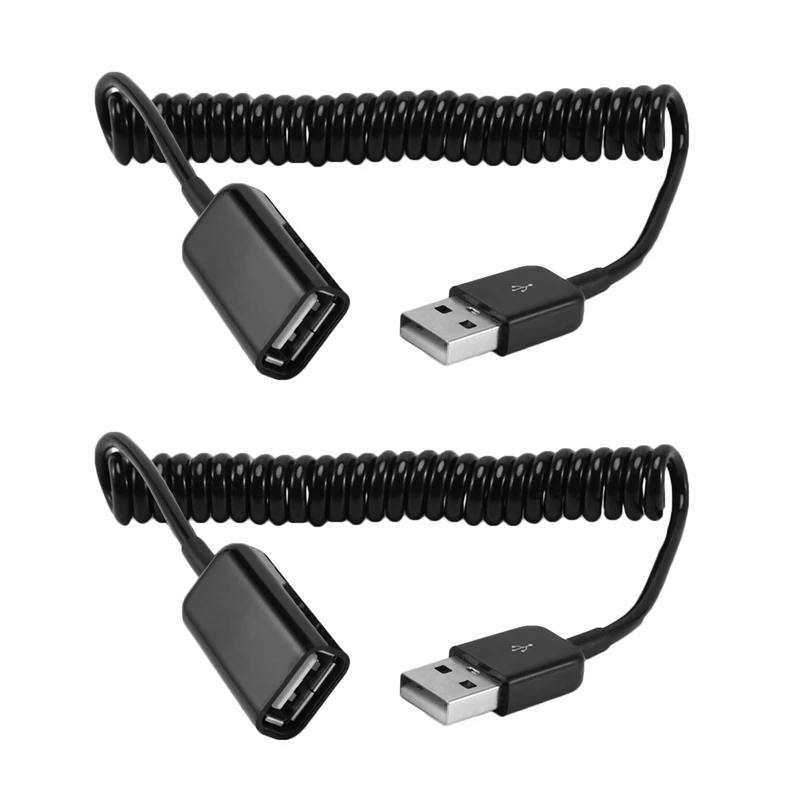 

2 шт. спиральный адаптер USB A папа-мама 1 м 3 фута