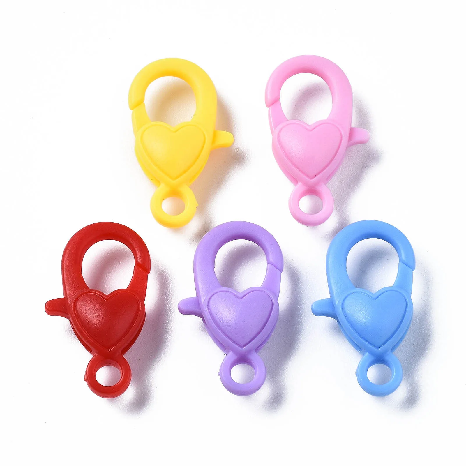 50 шт. непрозрачные акриловые застежки в виде когтей омара сердце разноцветные